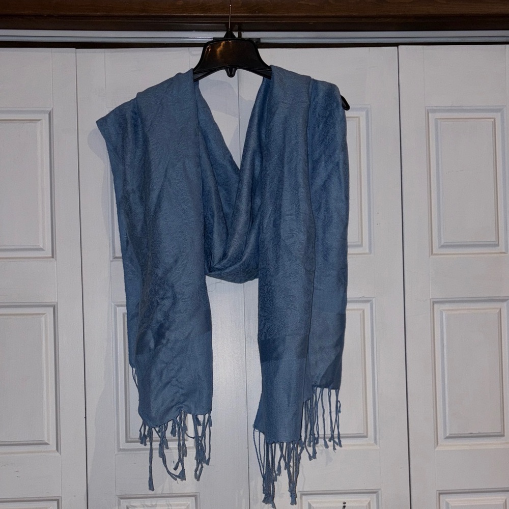 Pashmina Elegant Sky Blue Wrap - Picture 2 of 7